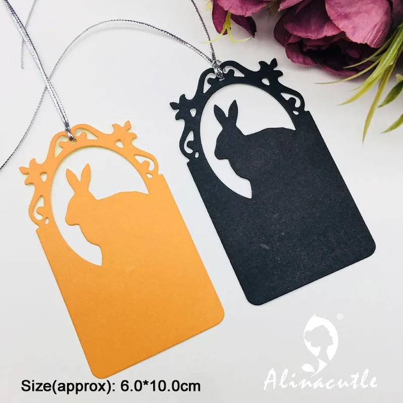 Alinacutle Metal Cutting Dies Cut Etched Die Easter Bunny Tag Scrapbooking Paper Craft Handmade Card Album Punch Art Cutter Die