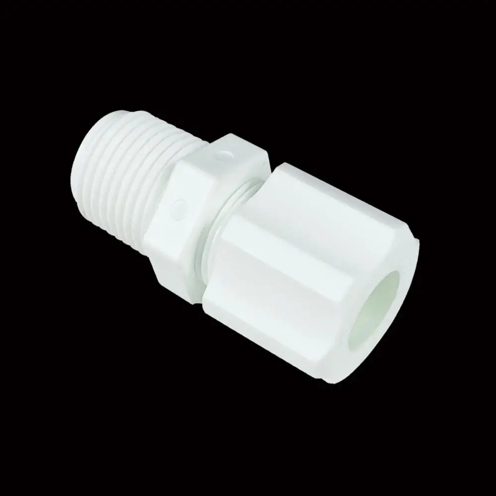 جاكو البلاستيك قطع تركب بالضغط 1/2 "الموضوع ذكر x 1/2" وصلة أنبوب-2 PACK