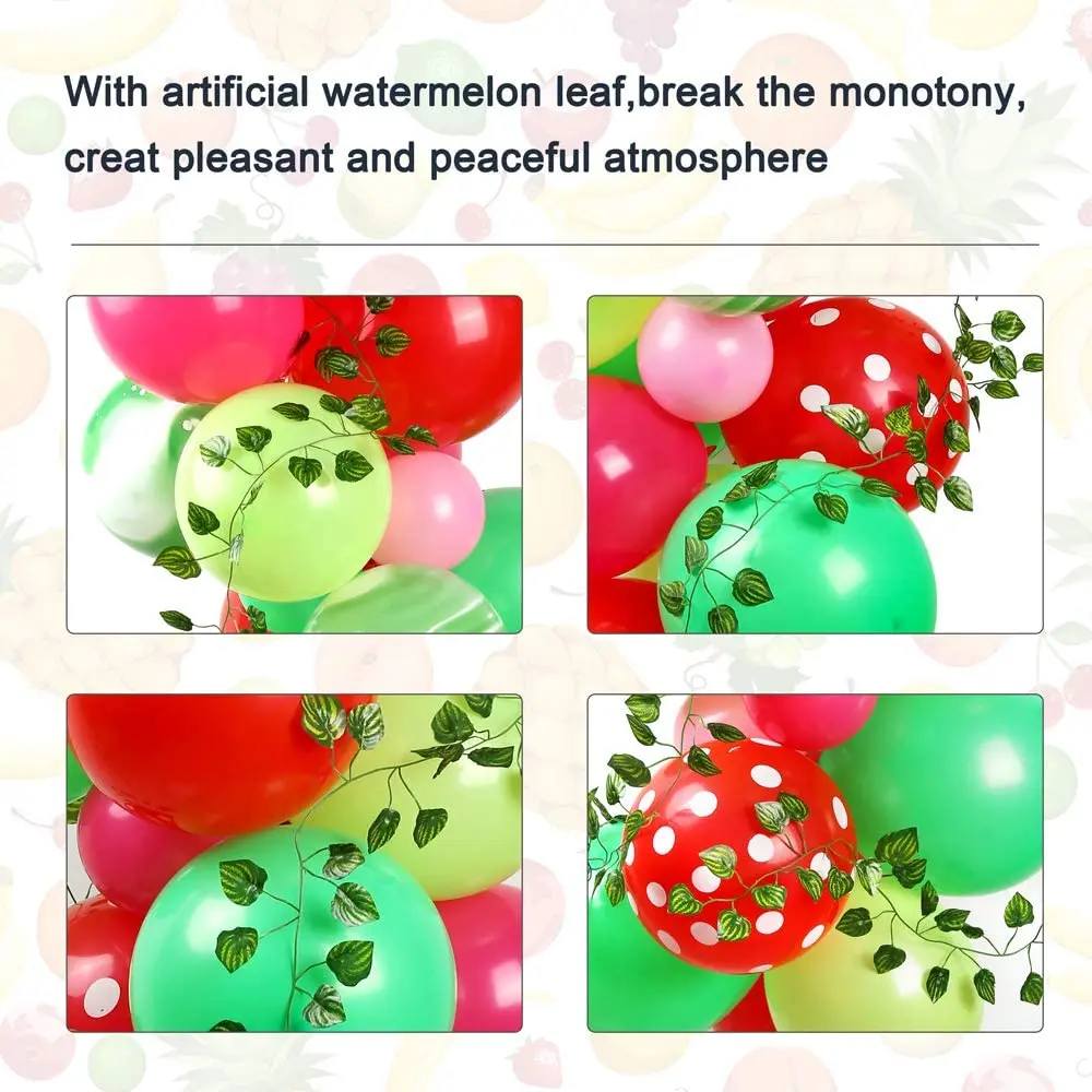 107pcs Watermelon Party Balloons Garland Arch Set Watermelon Foil Balloons Vine for Baby Shower Birthday Summer Party Decoration