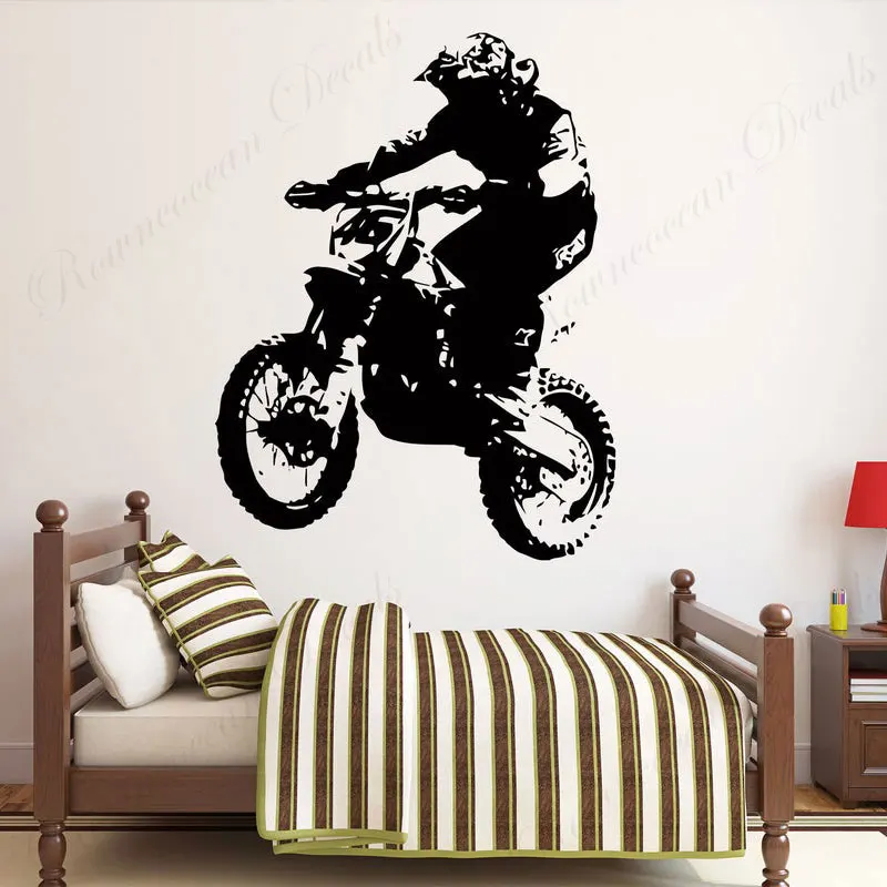 

Dirt Bike Motocross Motorcycle Player Wall Sticker Vinyl Home Decor Room Boys Teens Bedroom Dorm Decoration Decal Wallpaper 3C24