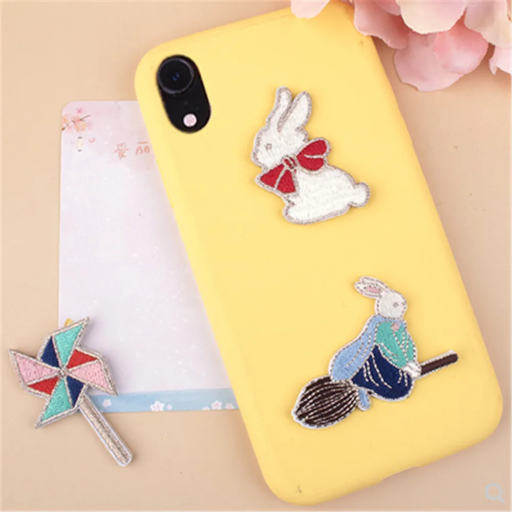 

MAXSIN FUN 1 Pc High Quality Embroidered Windmill Patch Cute Rabbit Sticker Clothes Decorative Accessories Appliques DIY