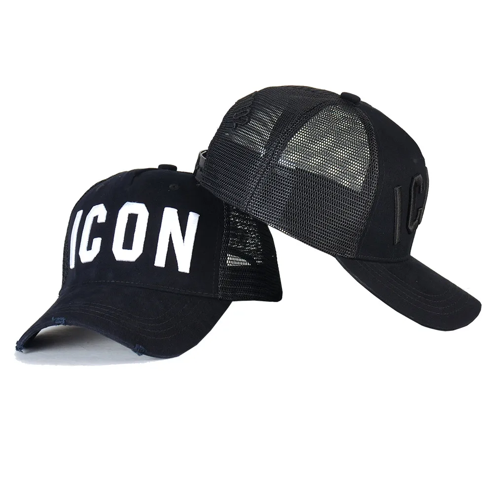 DSQICOND2-DSQ Mesh Boné de beisebol para homens e mulheres, bordado ICON Letters, Dad Hat, Hip Hop Trucker Cap, Verão