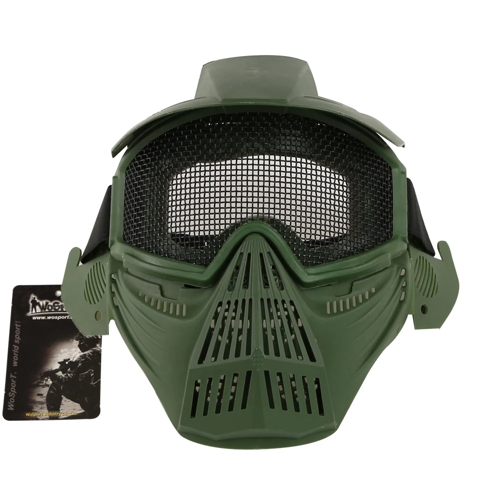 Tactical Full Face Mask Paintball Metal Steel Mesh Mask Breathable Airsoft Shooting Protective Mask Wargame Military Hunting