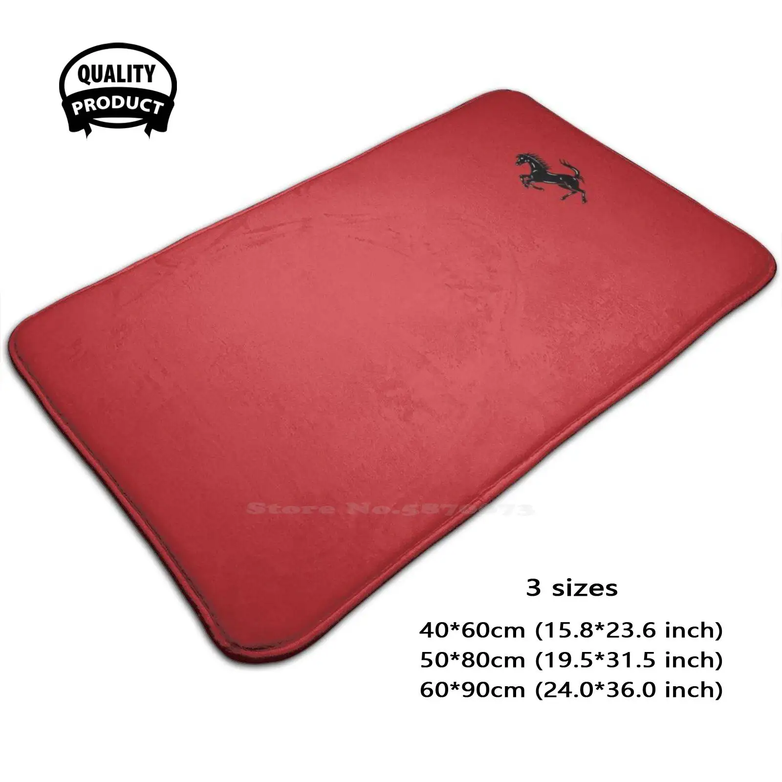 Logo Red Face Mask Soft Cushion Home Carpet Door Mat Car Rug