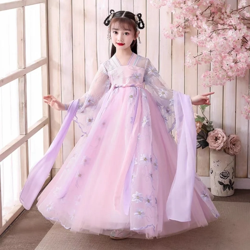 2-10-13TTraditional Japanese and Korean ancient costumes children's Hanfu dress festival dress Qing Dynasty stage costume Christ