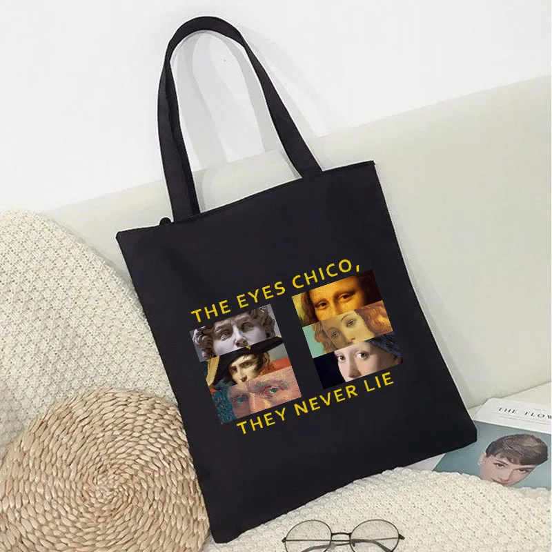 The Eyes Chico Van Gogh Fun Art Canvas Letter Print Large Capacity Fashion New Harajuku Female Ulzzang Ins Shoulder Bags