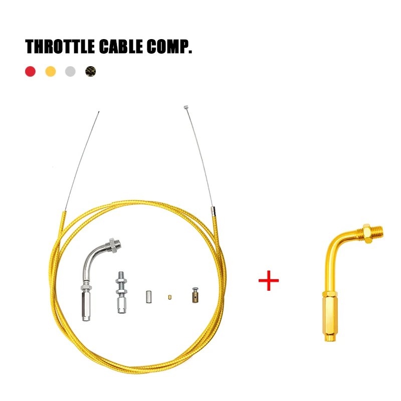 ZSDTRP 190cm Cable de acelerador de motocicleta Kit de reparación de Cable de embrague de freno de Gas para CBR125 CRF230 KLX EXC NINJA Dirt Bike ATV Quad