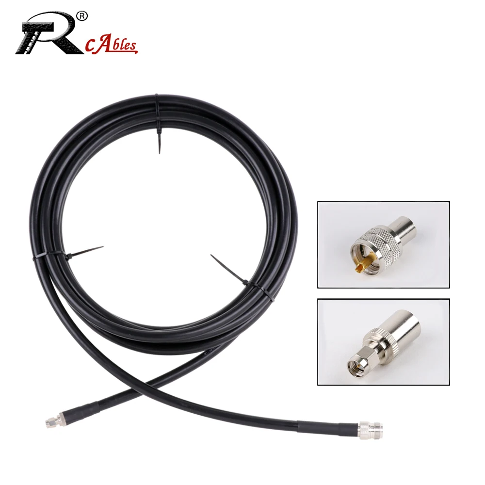 

1PC RP-SMA Male to UHF Male PL259 Plug LMR400 Cable 50 Ohm Low Loss RF Coaxial Pigtail WIFI Radio Antenna Extension Cord Jumper