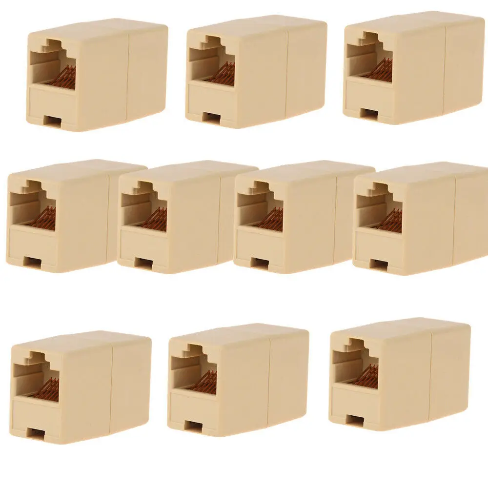 Wholesale 10Pcs/Set RJ45 Female Network Ethernet LAN Connector Adapter Coupler Extender