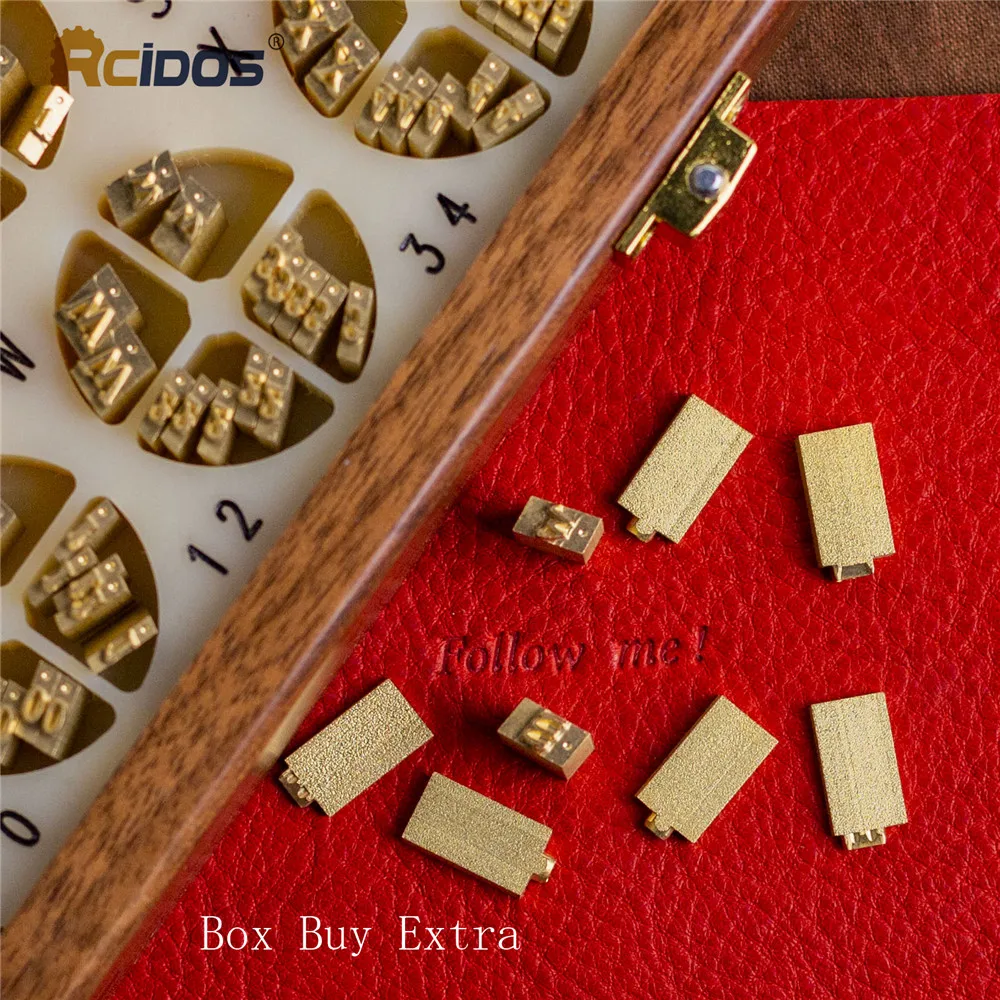 195PCS/SET RCIDOS Foil Stamping  Brass Letters,fit to movego stamp machine,Thickness 15mm,Engraving deep 1.5mm