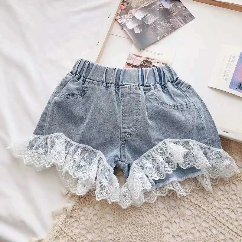 Kids Girls Clothes Set Summer Girl Cotton Short-sleeved Tops T-shirt + Denim shorts 2pcs Girl Outfits Baby Girls Clothing