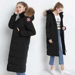 Winter Down Coat Female Brand Clothes 2020 Korean Long Duck Down Jacket Raccoon Fur Hooded Thick Warm Overcoat Hiver 8726