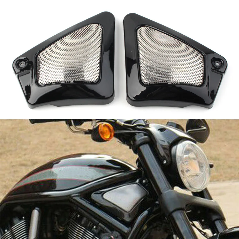 Motorcycle Frame Neck Side Cover Guard Left + Right 2Pcs For Harley V-Rod VRSCD VRSCDX VRSCA VRSCB Glossy Black