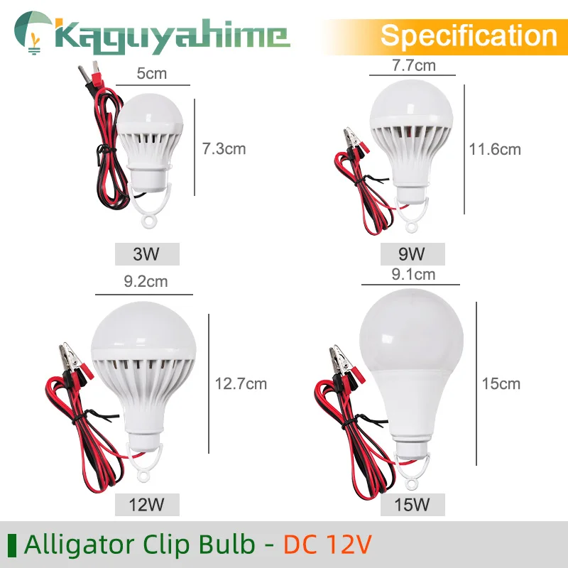 KPS LED Bulb For Car DC 12V With Clip / USB 5V Portable Hang Light Lamp 3W 7W 9W 12W Outdoor Party Camp Night Fishing Emergency