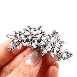 1PC Women's Rhinestone Crystal Hair Clip Hairpins Comb Flower mariage Bride Bridesmaid Wedding Party Hair Jewelry Accessories