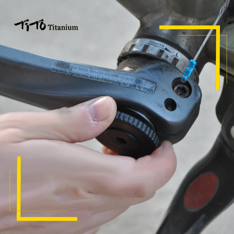 TiTo Titanium Alloy Bike Crank Cover M20 Screw Bike Crankset Fixing Arm Bolt Thread With Crank Cap Bicycle Parts