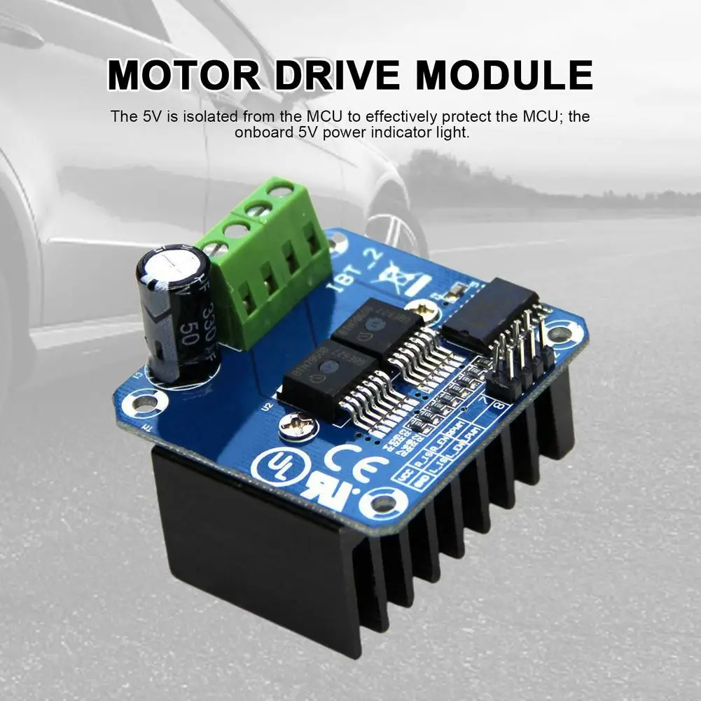 43A High Power Motor Driver Module IBT-2 Motor Smart Car Driver Module Two-channel PWM MCU Protect GND. 5V. PWM1. PWM2 New