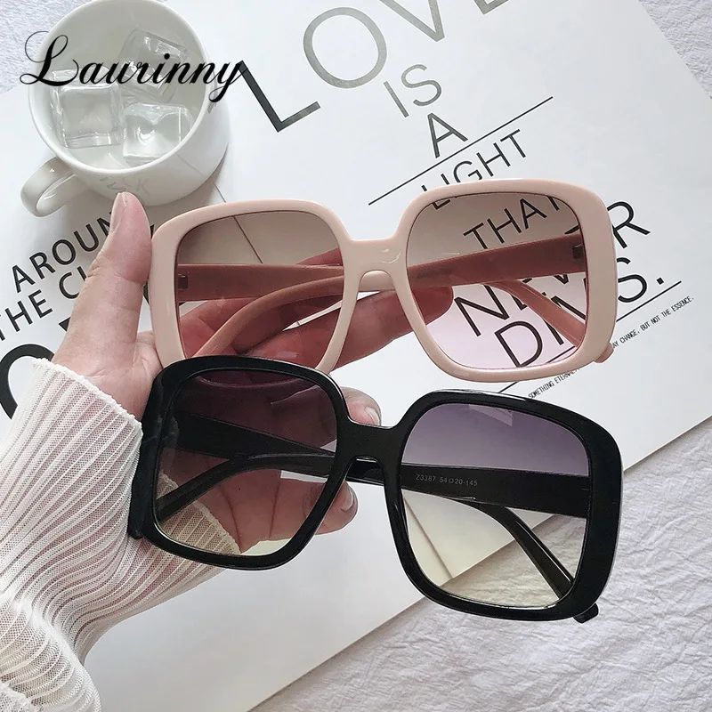 2021 New Square Oversized Frame Fashion Sungalsses Women Lens Shades Thick Trendy Travel Driving Sun Glasses Female UV400 T033