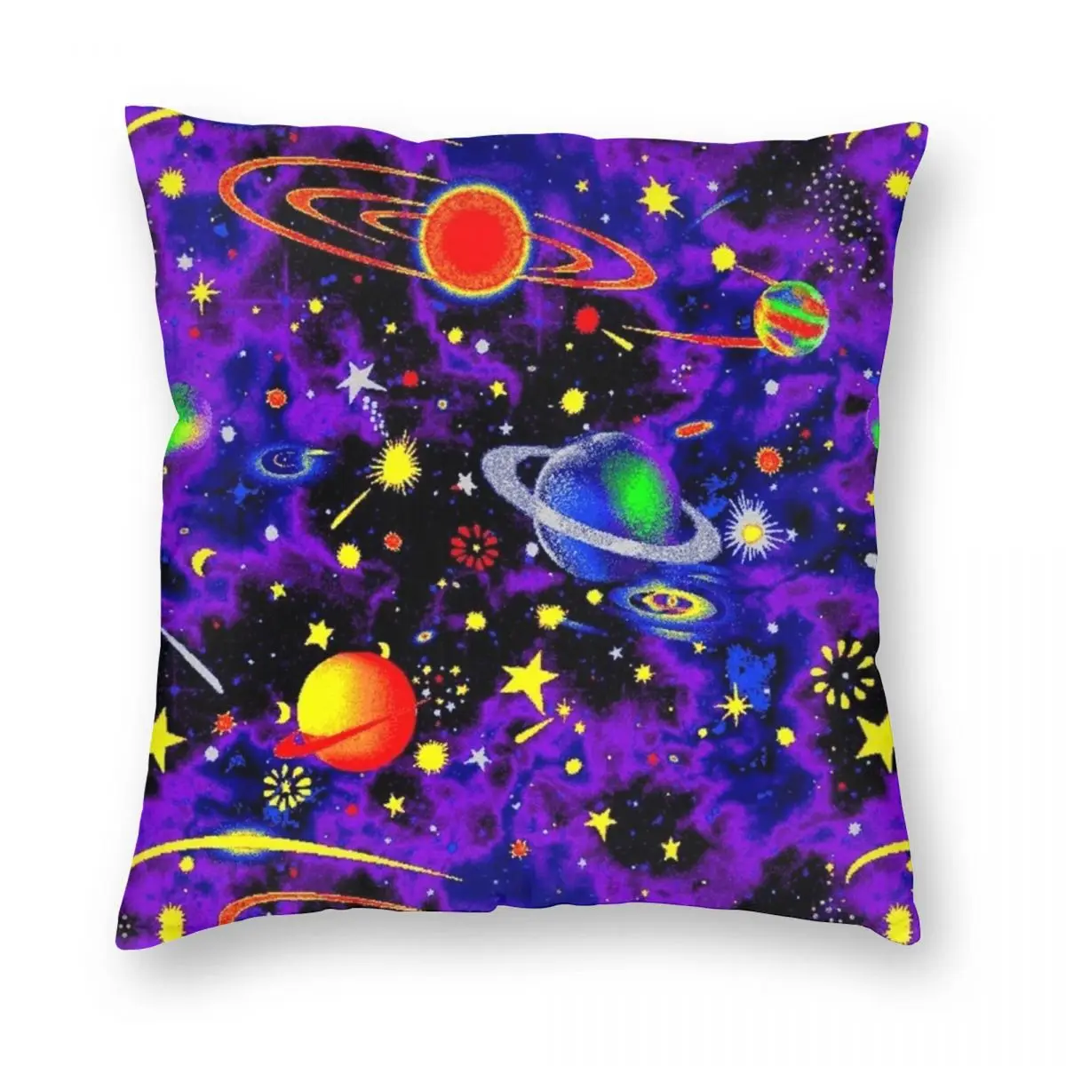 Glow In The Dark Square Pillowcase Polyester Linen Velvet Creative Zip Decor Pillow Case Bed Cushion Cover Wholesale