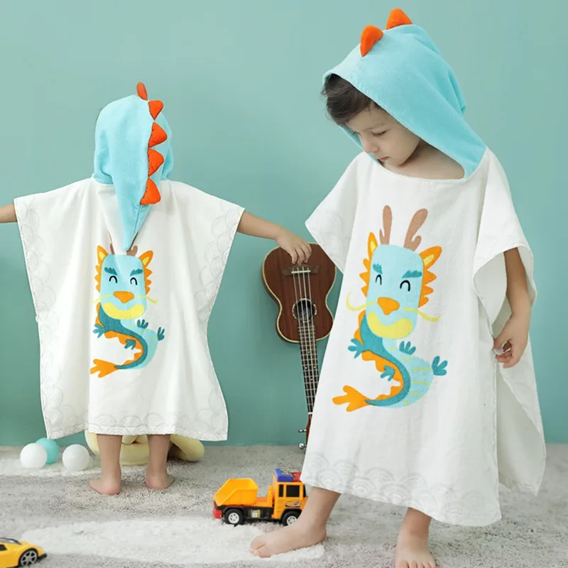 

Kids Bathrobe Hooded Cotton Girl Boy Animal Cute Cloak Baby Swaddling Wrap Absorbent Child Beach Bath Towel Swimming Towels Soft