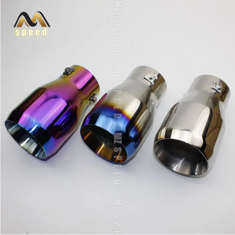 Universal Car Rear Round Exhaust Pipe Tail Muffler Tip Chrome Stainless Steel Automobile Muffler Tip Replacement For Auto Acce