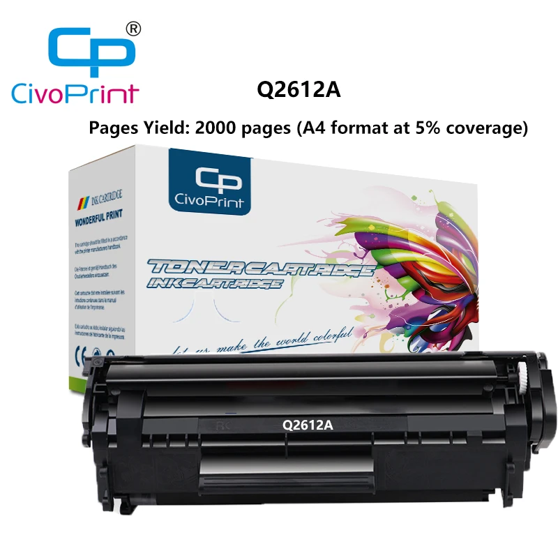 civoprint  Q2612A toner cartridge compatible q2612 12a 2612 for HP LaserJet 1010 1012 1015 1020 3020 3030 3050 1018 1022 1022N