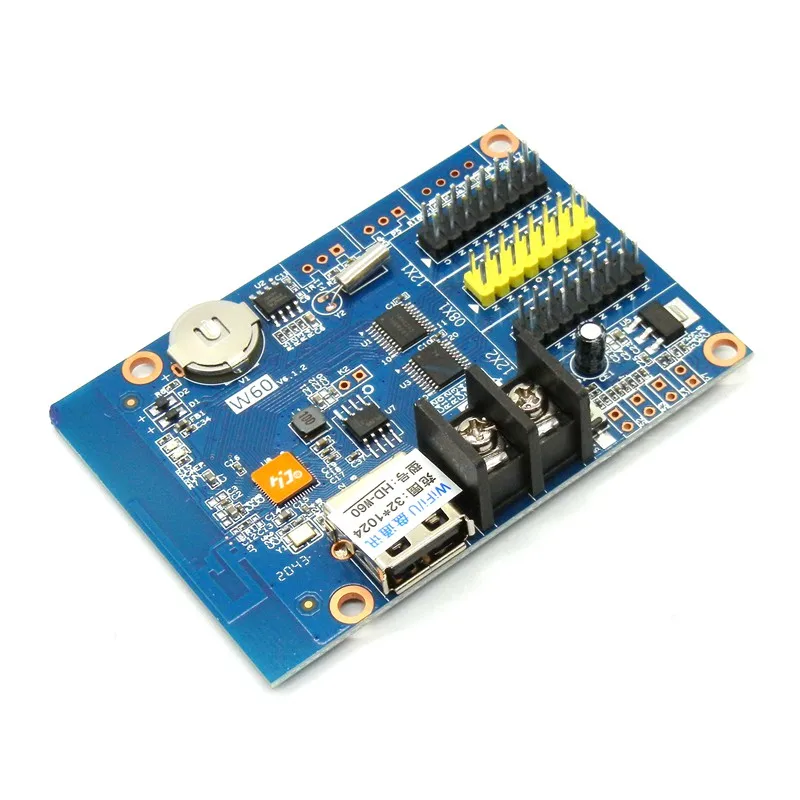 HD-W60 Wifi / USB Led Control Card 1024*32 Pixels Wireless Single / Dual Color Led Controller P10,f3.75 Module Drive Board