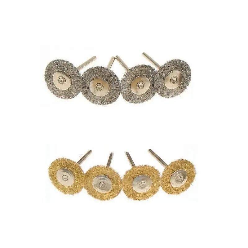 24 pcs spazzola in ottone ruote in filo d'acciaio spazzole trapano utensili rotanti lucidatura utensili rotanti Set di spazzole per la rimozione della ruggine in metallo