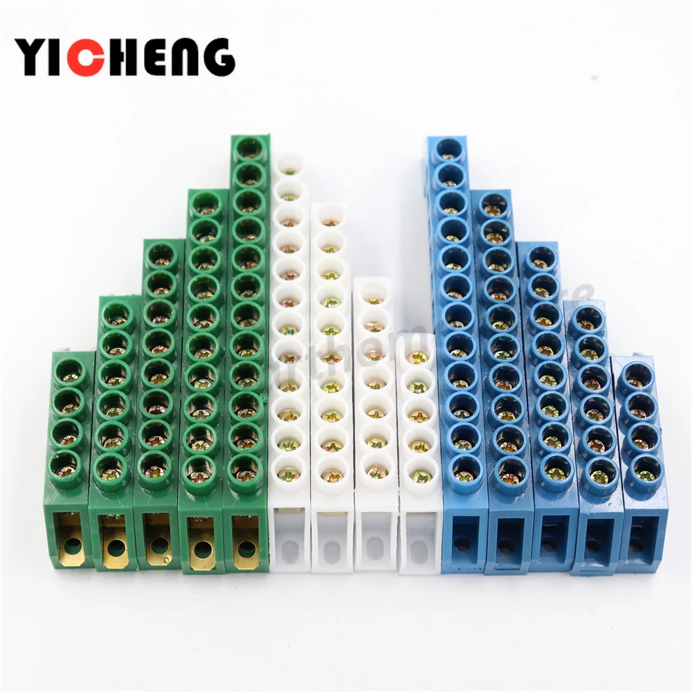 1Pcs Copper rail terminal block Neutral row Copper terminal block Bridge terminal wire connector