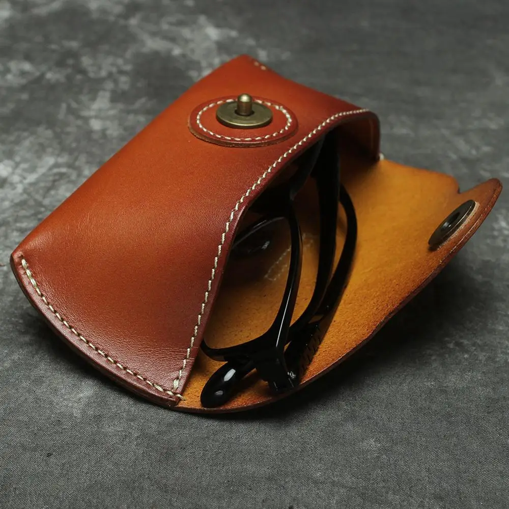 Leather Sunglass Cases full grain leather cowskin eyeglass case sunglass box leather men women leather sunglass bag luxury