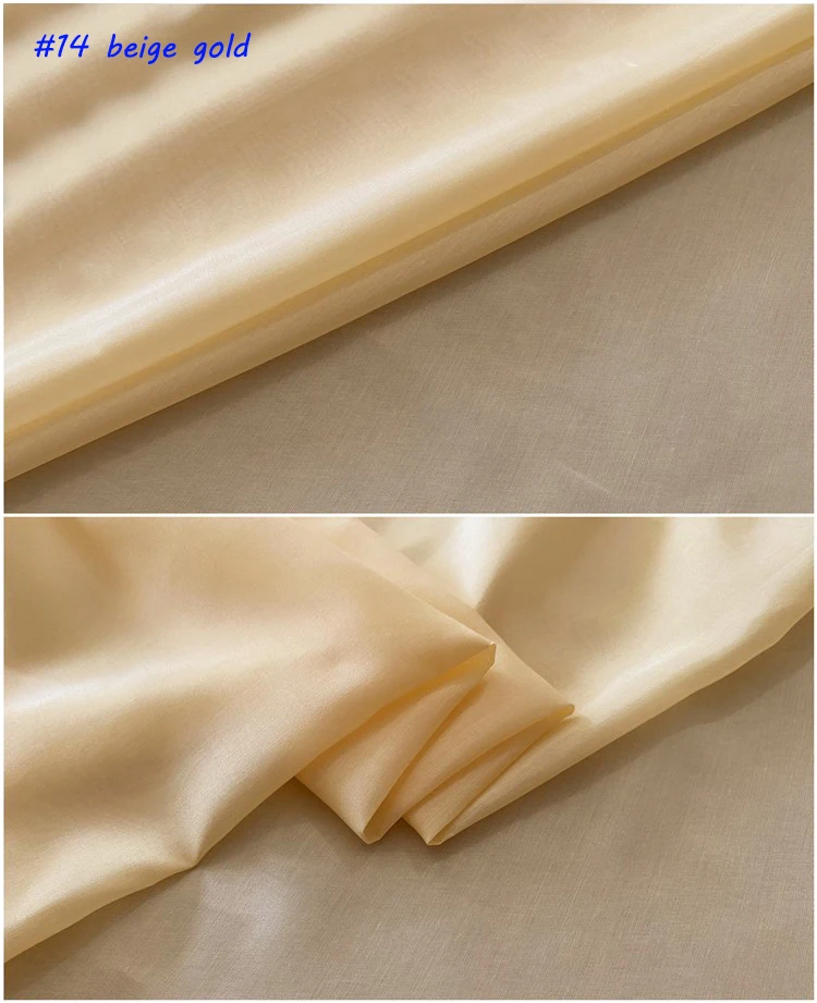 1 meter X 1.4 meter Plain Silk Cotton Fabric Natural Dress Lining Material Quality 12momme