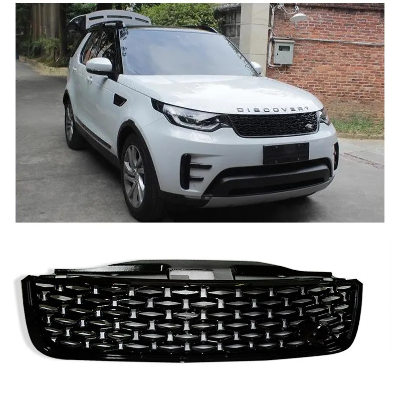 CAR STYLING zderzak przedni GRILL wyścigowy GRILLE nadające się do LAND ROVER DISCOVERY 5 LR5 L462 2017 2018 kratka ABS maska