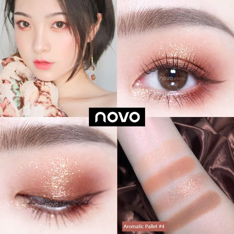 NOVO Brand Eye Shadow Palettes Set 4 Colors Matte Eye Shadow Make Up Pigment Long Lasting Waterproof Beauty Cosmetics