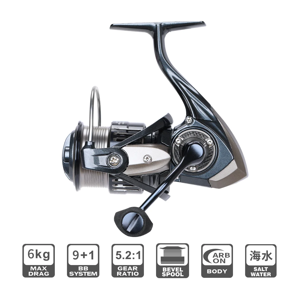 Imagem -02 - Tsurinoya-carretel Giratório de Carbono Ultra Leve Roda de Pesca Suave Ranger 2000 3000 4000 5.2:1 6kg Saltwater Bass