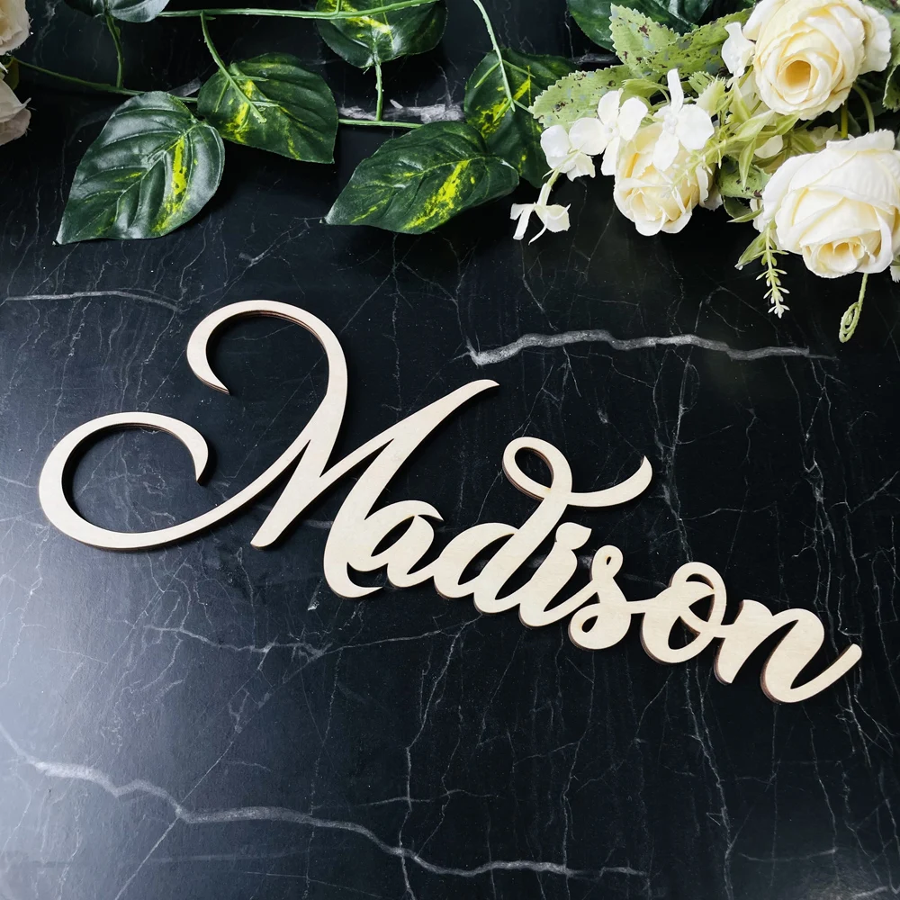 Personalized Name Sign Letter Wedding Anniversary Birthday Wall Art Decor Shop Sign Party Baby Shower Wooden Acrylic Name