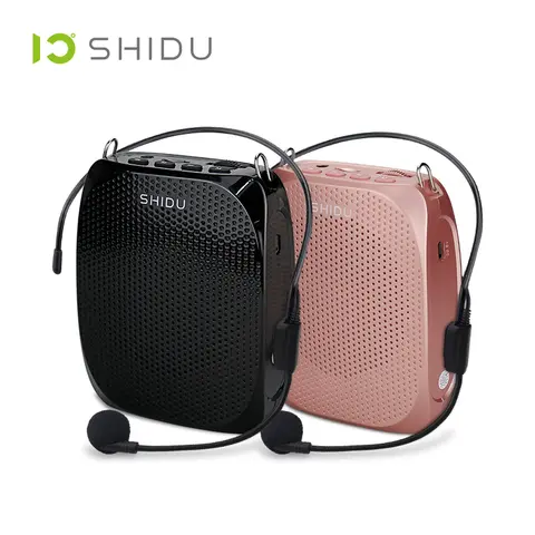 SHIDU S258 10W 음성 증폭기 미니 오디오 휴대용 스피커 교사 연설을위한 자연 스테레오 사운드 유선 마이크 확성기