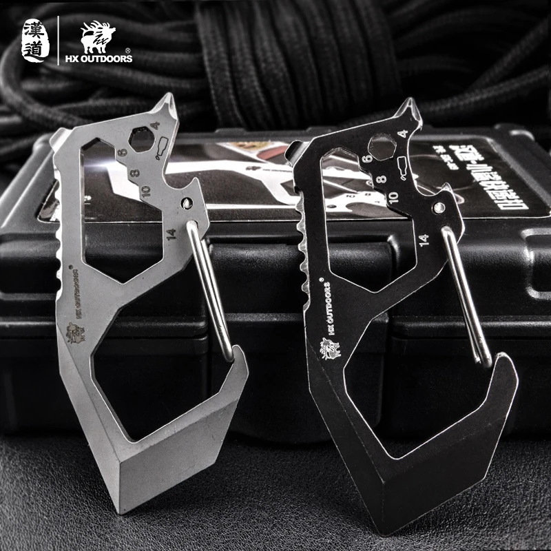 HX outdoor Shark Keychain 3 cr13 EDC Tools multifunzione 8 In 1 cacciavite apriscatole per escursionismo da campeggio