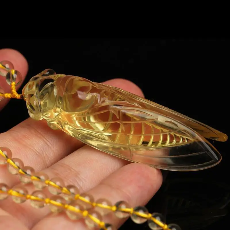 Crystal Herbarium Cicada Pendant Necklace Women Fashion Jewelry Dropshipping