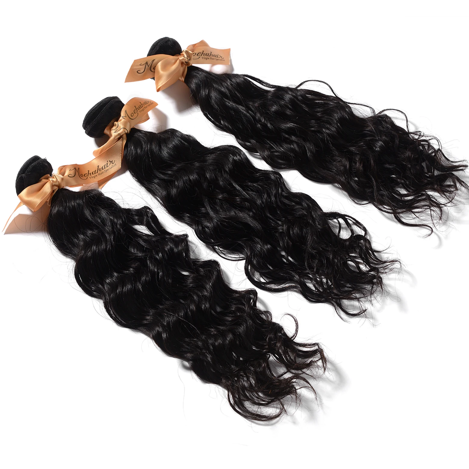 MOCHA Hair 3 Bundles 12-16inch 10A Brazilian Virgin Hair Natural Wave 100% Unprocessed Human Hair Extension  Free Shipping