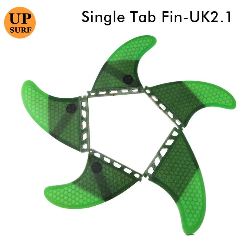 New Design Upsurf Single Tabs Fin UK2.1 Surfboard Fins Fiberglass Honeycomb Tri-Quad Fins Quilhas Thruster 5 fin Set