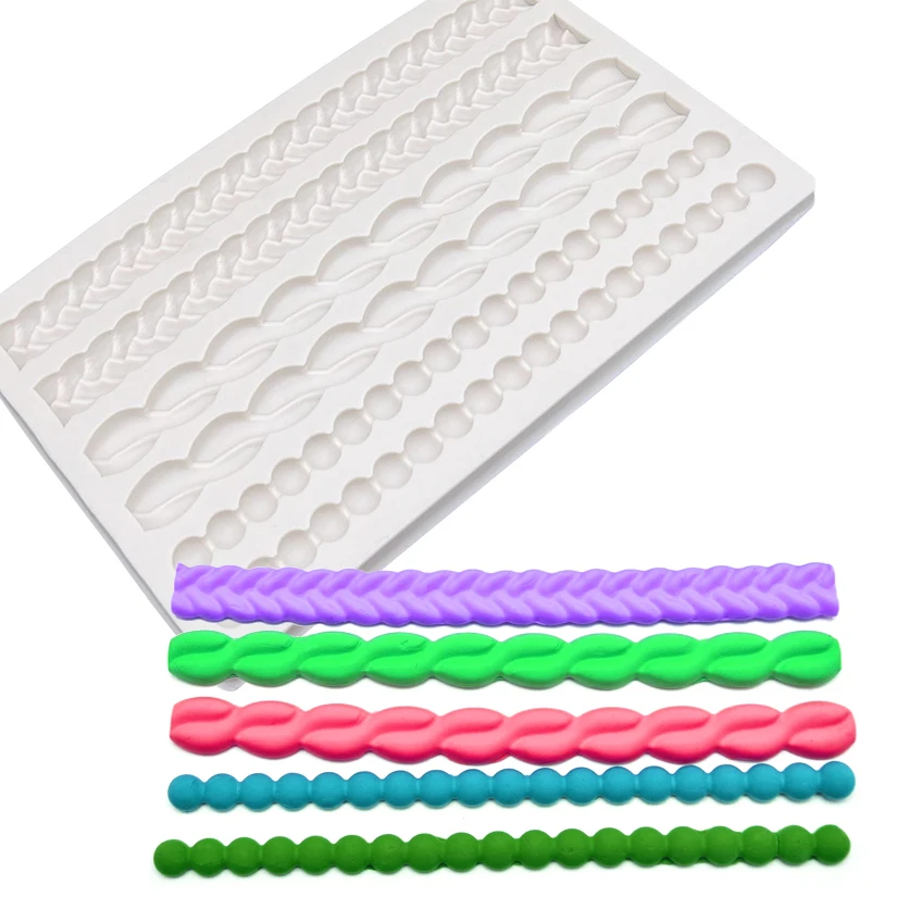 

Pearl Twist Rope Silicone Mold Fondant Cake Chocolate Candy Jello Silicone Decorating Tools