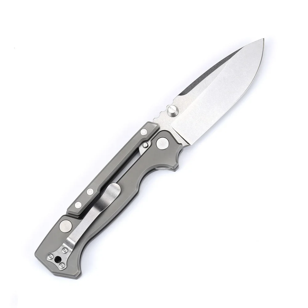 AD15 Folding Knife D2 Steel Blade Titanium Outdoor Hiking Camping Survival Fishing Tactics Kitchen Fruit Utility Pocket EDC Tool