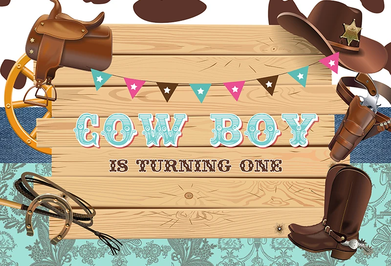 Fondo de fotografía de pared de madera para Baby Shower, Fondo de vinilo personalizado para fiesta de primer cumpleaños de niño y vaca, para estudio fotográfico