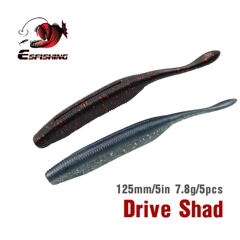 KESFISHING Tail Sinking Fishing Lure Soft Artificial Silicone Bait Drive Shad 125mm Wobbers For Fishing Bass Pike The Best Lure