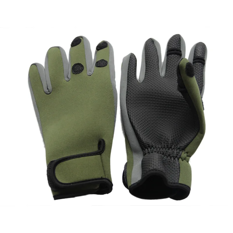 Bicycle Outdoor Sports Gloves Winter Warm Gloves Full Finger Anti-Slip Fishing Gloves-Dew Three Refers