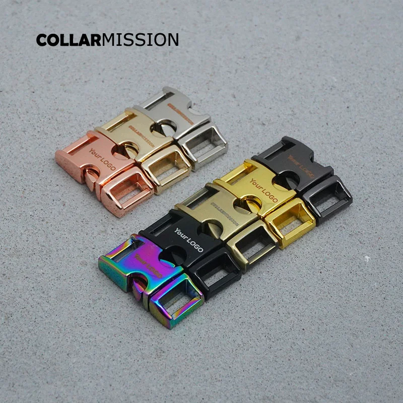 10pcs/lot Engraved retailing side release buckle for DIY dog collars accessory durable security lock 10mm webbing sewing 8 kinds