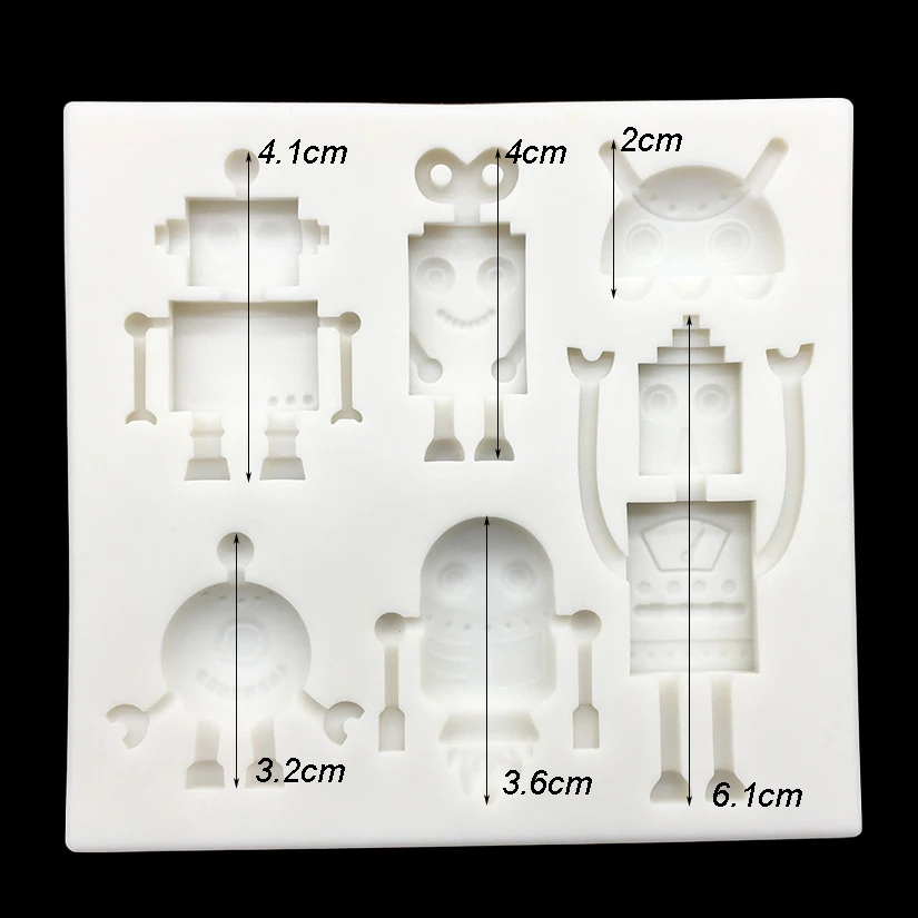Robot Silicone Sugarcraft Mold Resin Tools Cupcake Baking Mould Fondant Cake Decorating Tools