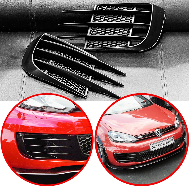 For VW Volkswagen Golf 6 MK6 VI GTI R R20 ABS Fog Lamps Shade Car Front Fog Light Hoods Eyebrow Eye Wind Knife Cover Trim