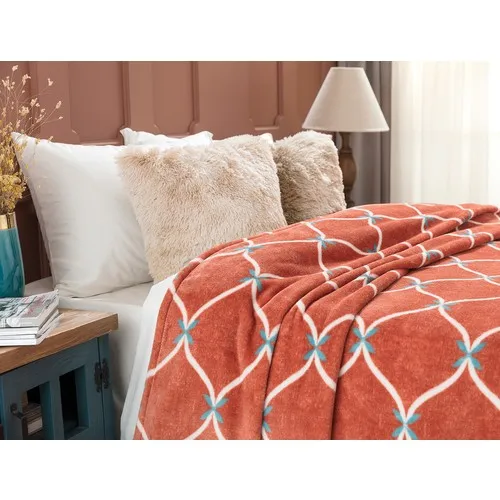 Madame Coco Michel Welsoft Double Personality Printed Blanket-Orange