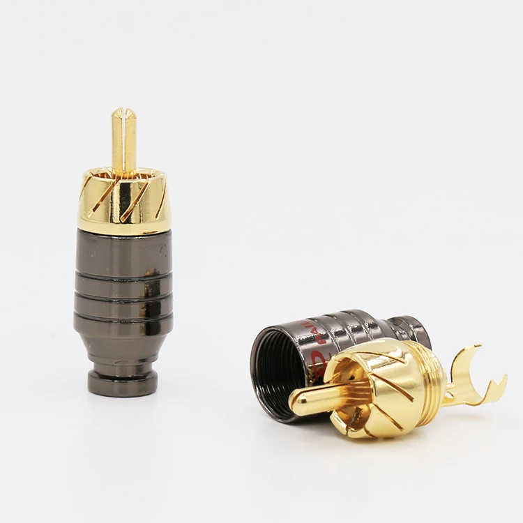 VR015G Pailiccs Copper RCA Plug Gold Plated Audio Video Adapter Connector